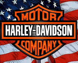 Harley Davidson Logo mit USA Hintergrund
